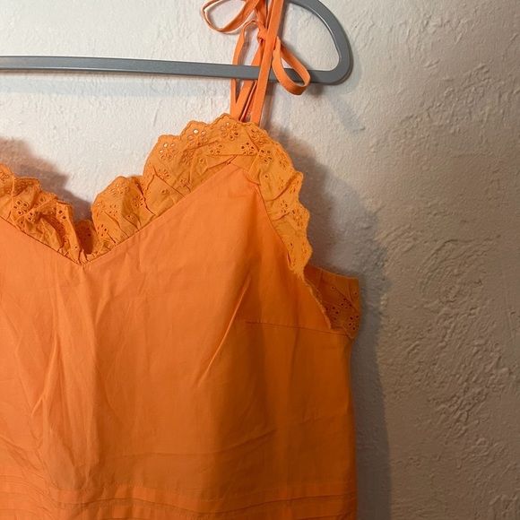 ANTHROPOLOGIE X MARE MARE Josephine Eyelet Ruffle Top In Orange - Picture 5 of 8
